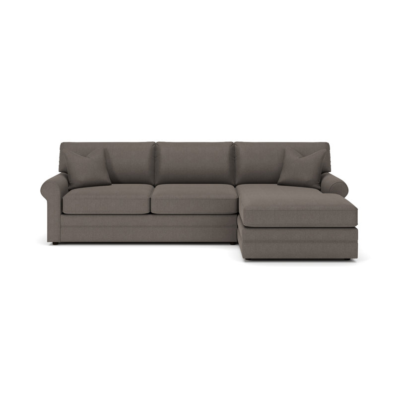 Comfy 2-Piece Sofa With Chaise Sectional, Cruise Adrift, Drusky Charcoal