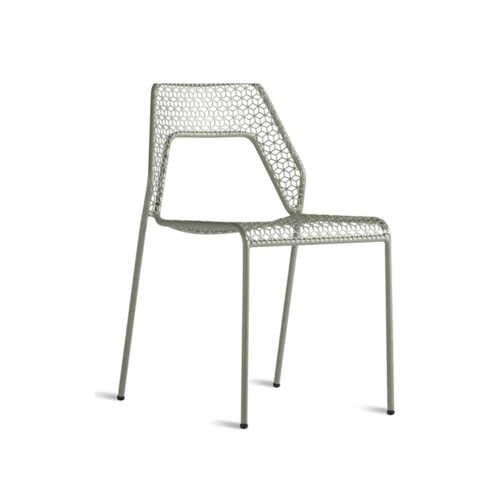Hot Mesh Premium All-Weather Wicker Outdoor Stacking Dining Side Chair, Gray Green