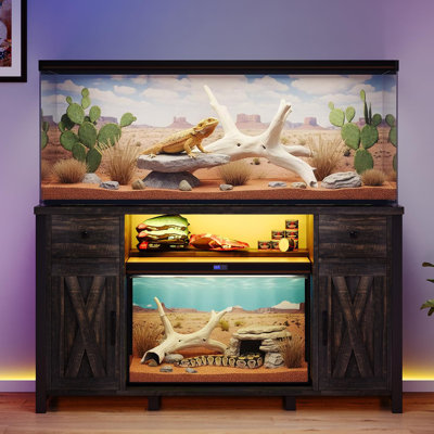 Tucker Murphy Pet Helge 75 Gallon Fish Tank Stand with LED Light & Power Outlets, 55-75 Gallon Aquarium Stand with 2 Drawers & 2 Barn Doors,Cabinet for 2 Fish Tank Accessories Storage & Reviews | Wayfair Tucker Murphy Pet Helge 75 Gallon Fish Tank Stand with LED Light & Power Outlets, 55-75 Gallon Aquarium Stand with 2 Drawers & 2 Barn Doors,Cabinet for 2 Fish Tank Accessories Storage & Reviews | Wayfair