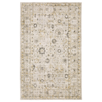 Eiligio Hand-made Wool Oriental Beige/ Gold Area Rug