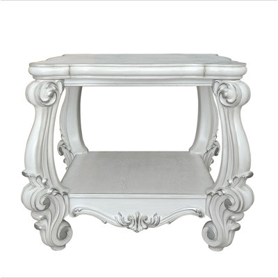 Table de bout Bone White avec tablette inférieure