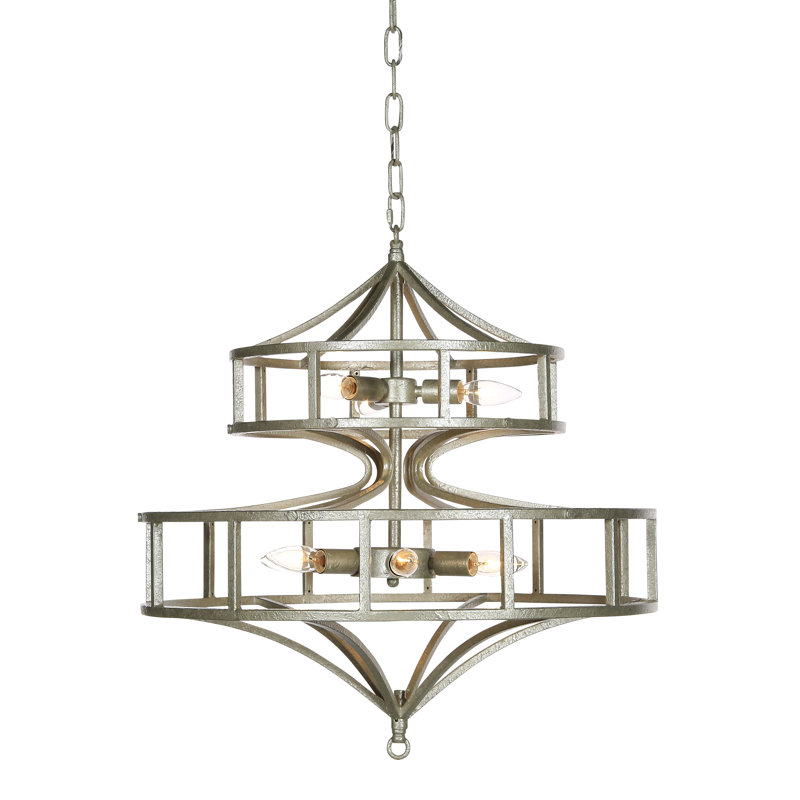 Lustre linéaire moderne Spoutnik à 9 lumières Phoenix, Blanc huître, 360 V