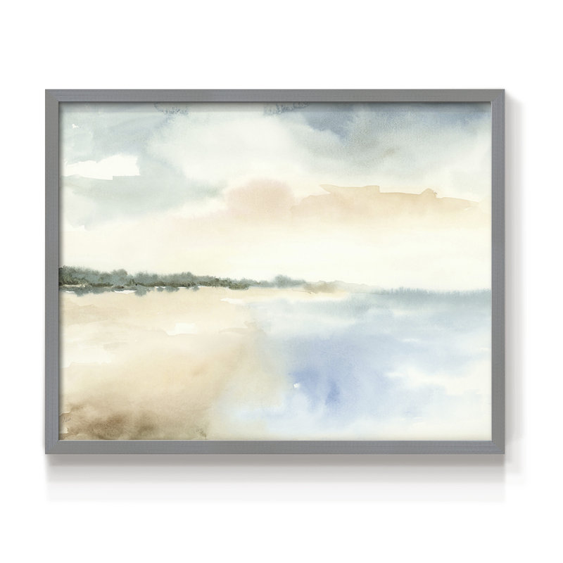 Simple Sea - impression encadrée - réarmable, H 11 po x l 14 po, Gris