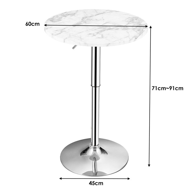 Round Metal Base Dining Table, White
