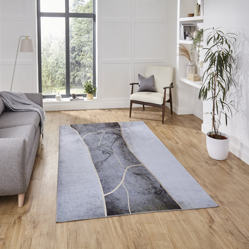 Winni area rug Printed Rectangle Grey/Gold, Rectangle 150 x 230cm