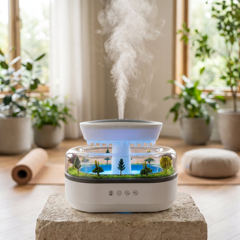 Diffuseur d'huiles essentielles Forest Mini Landscape, 250 ml, humidificateur à ultrasons à brume fraîche et aromathérapie, idéal pour les chambres, les petites pièces, le bureau et un cadeau attentionné