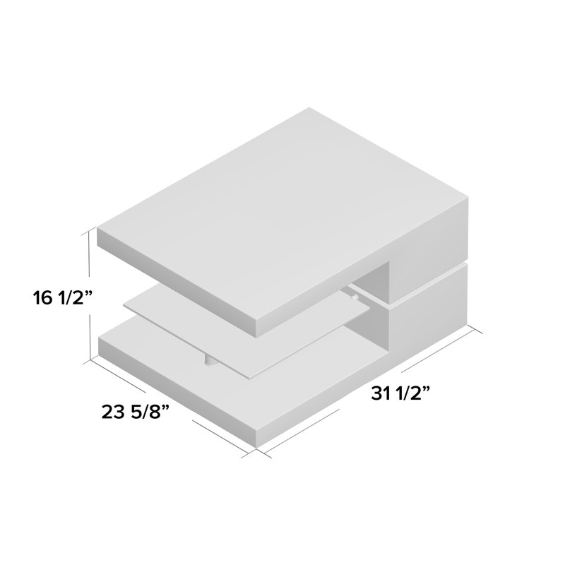 Littlehampt Coffee Table, High Gloss White and Sonoma Oak