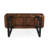 Solid Wood Entryway Table with Fluted Design, Modern Minimalist Console Table with Storage, Narrow Sofa Table with Metal Legs for Entryway Hallway Living Room(Honey+Black)