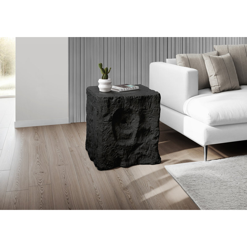 Table d'appoint intérieure ou extérieure, table de chevet carrée, Noir