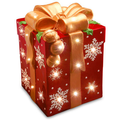 Décoration de boîte-cadeau pré-éclairée 21 po