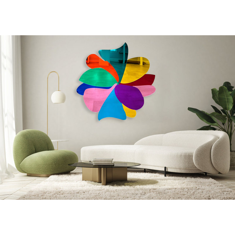 Art mural multicolore en acrylique très grand miroir