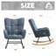 Fauteuil à bascule à oreilles en tissu Teddy avec poche de rangement latérale, bleu marine, pour chambre d'enfant et salon-792518513