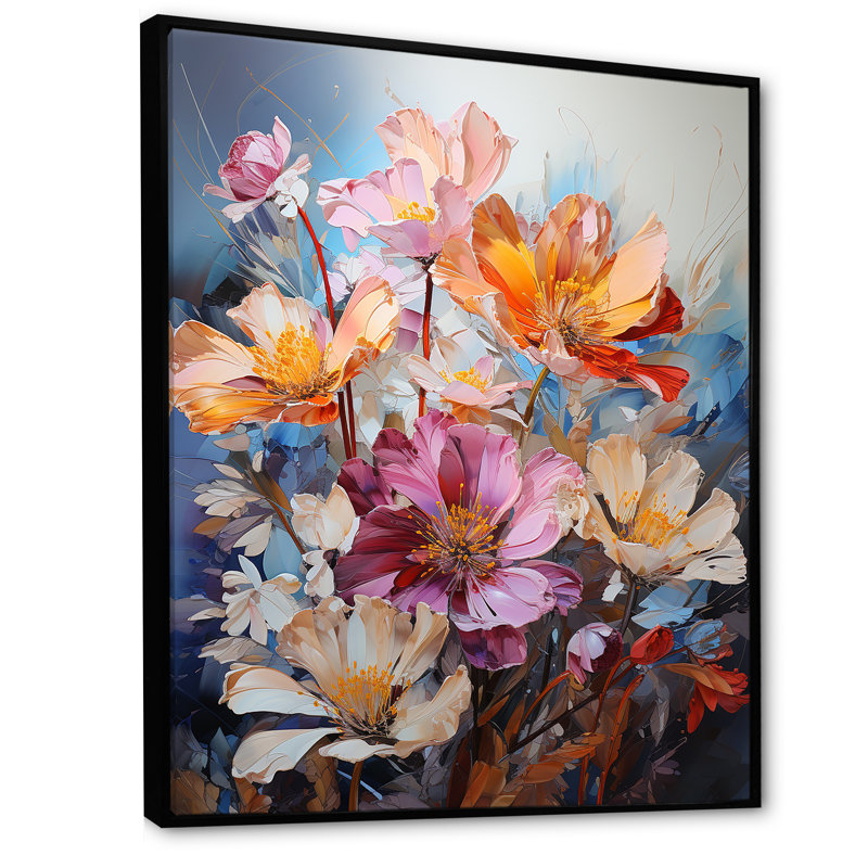 Multicolore brillant oiseaux de paradis I sur toile, H 40 po x l 30 po x P 1,5 po, Cadre flottant noir