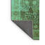 Tapis oriental en laine / polyester tissé à la machine en turquoise / brun-76835805