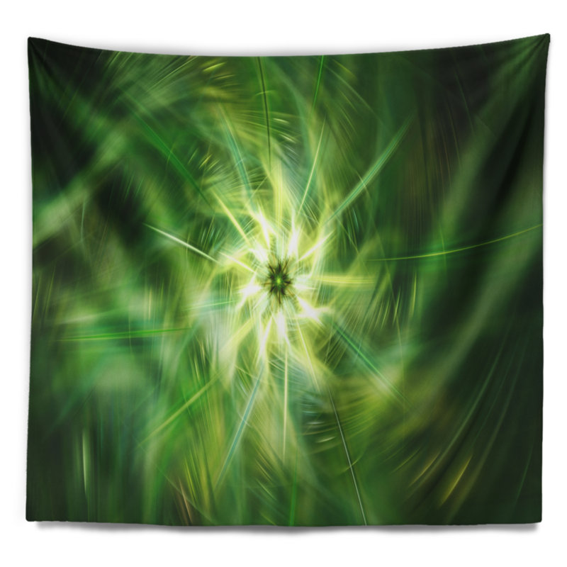 Tapisserie vert à motif floral rotatif floral, H 78 po x l 92 po