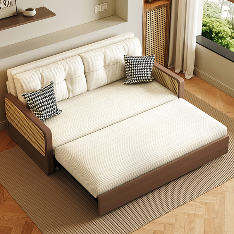 Canapé-lit en velours côtelé beige, 51.97"W*31.5"D*31.5"H