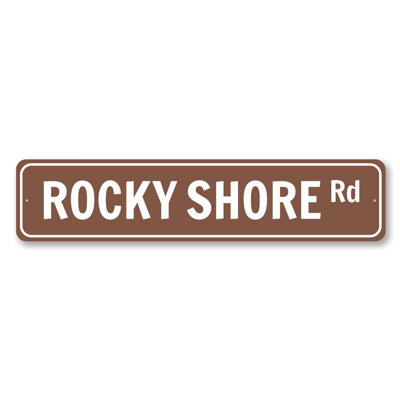 Panneau en aluminium personnalisé Rocky Shore Road