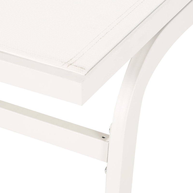 White Outdoor Chaise Lounge Of Two Pieces - Nylon Mesh, Aluminum Frame, Hand-Crafted Details, Assembly 2Pcs Chairs White, Aluminum, Details