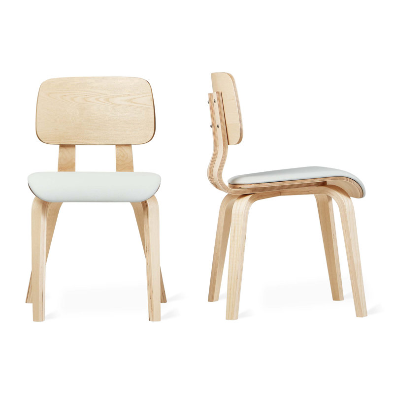 Cardinal Dining Chair, Blonde Ash/Moto White Leather