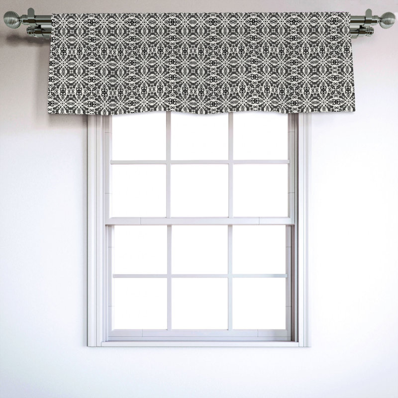 Sateen Ikat Ruffled Window Valance