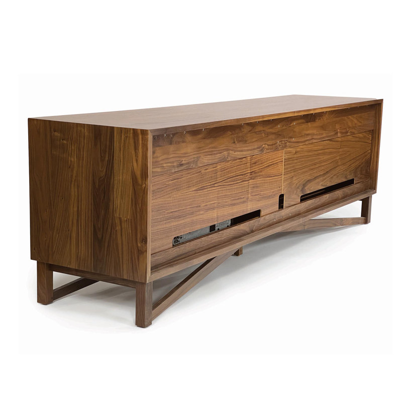 Exeter Media Console, 29.88"H x 79.13"L x 19"W, Natural Walnut