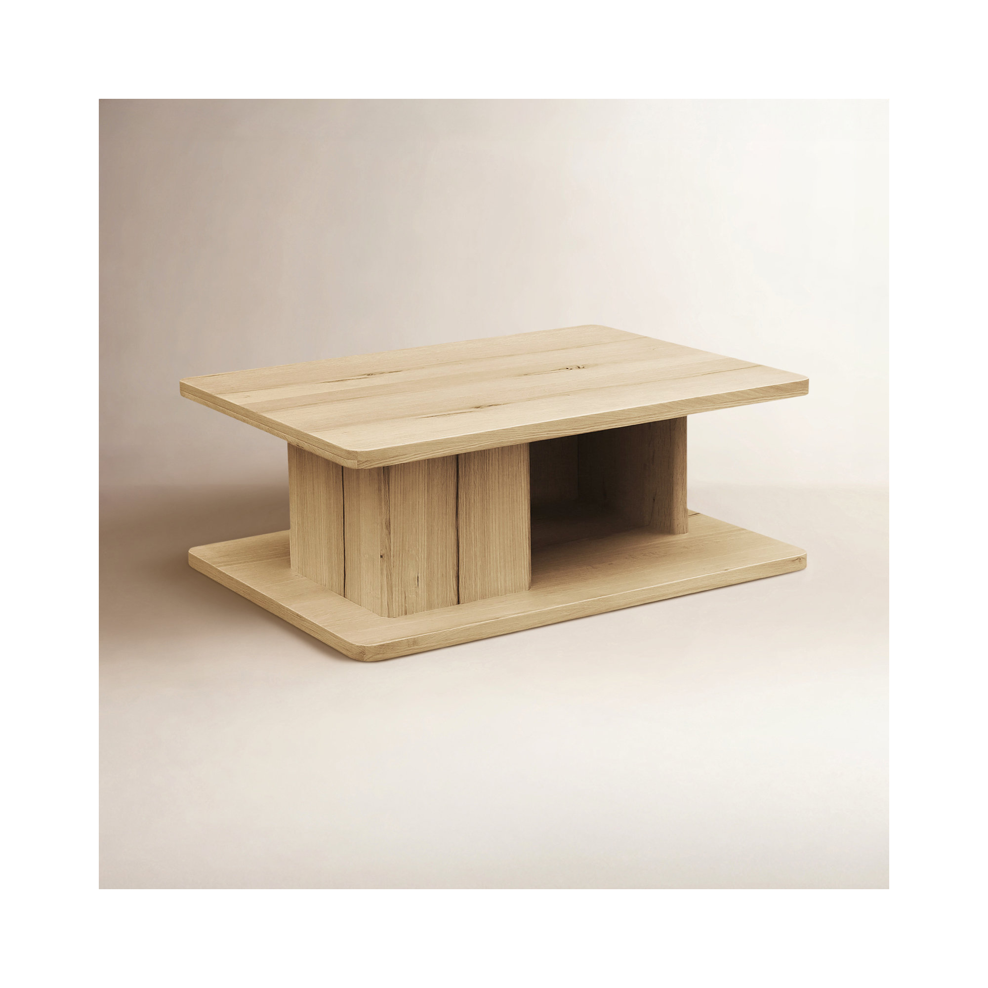 Andre Coffee Table, Rustic Oak, 16" H x 40" L x 30" W