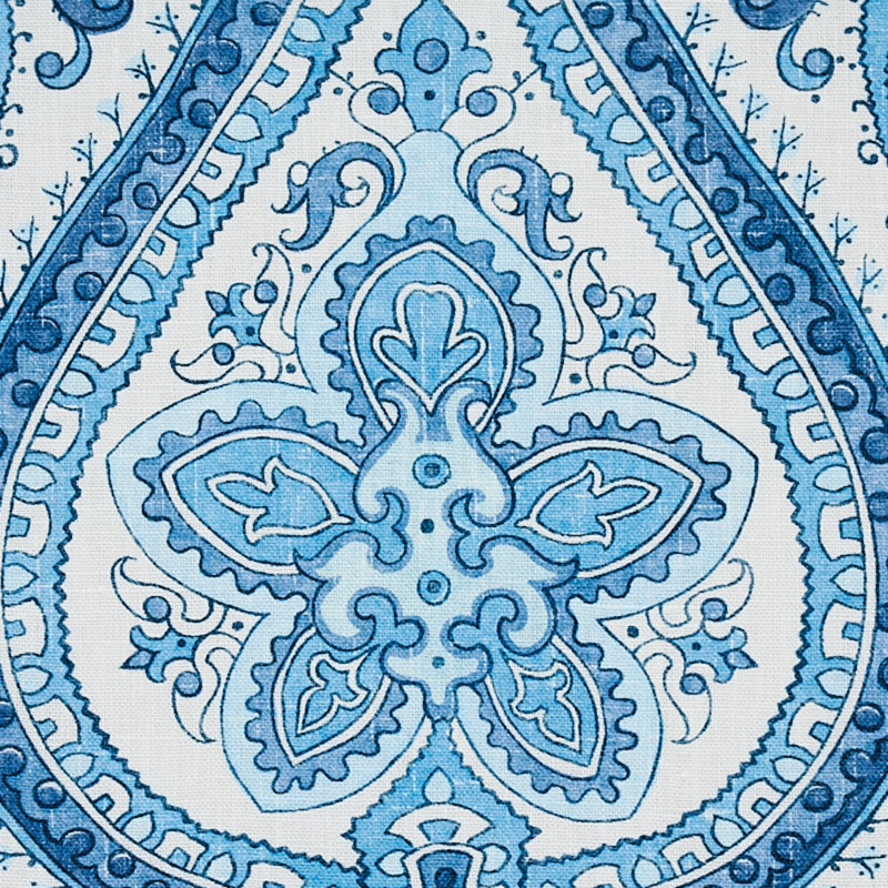 Tissu à motif cachemire, Bleu
