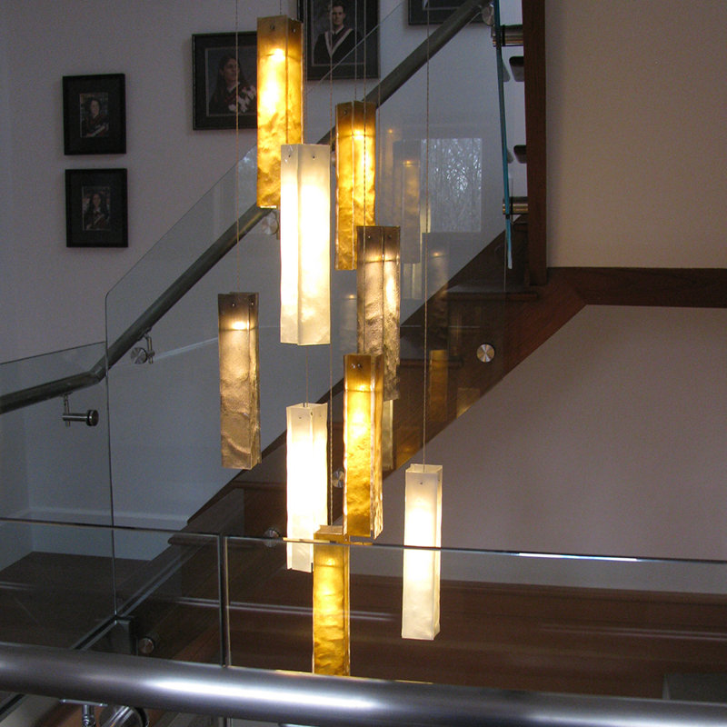 7 - Light Pendant, White/Amber, 12