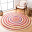 Tapis à motif géométrique en chindi et en jute tissé à plat Holtby-837347345