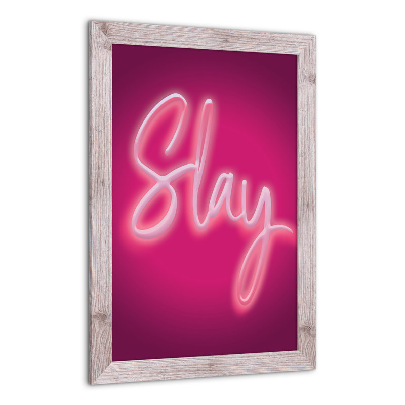 «Stay Neon», reproduction encadrée rose, H 30 po x l 20 po x P 0,75 po