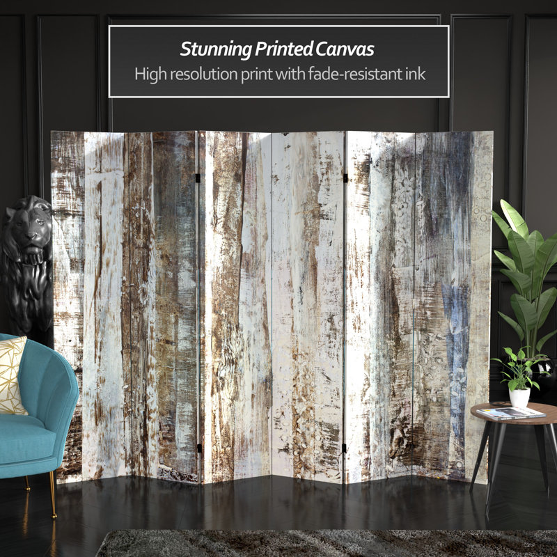 Winter Woods 6 Panel Room Divider, 6 ft Tall