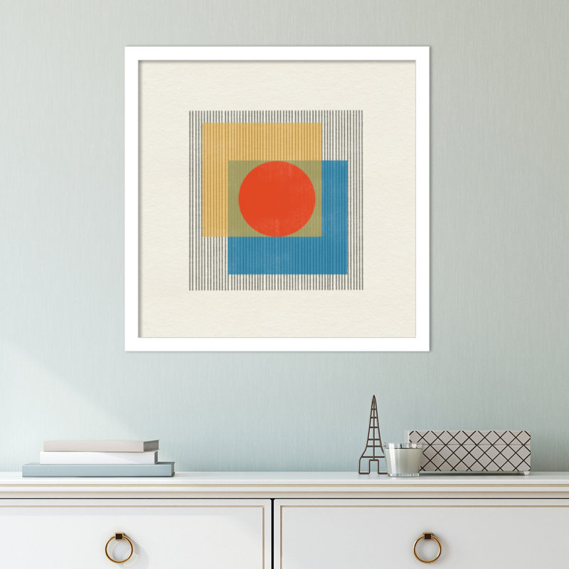 Midcentury Modern Object No 3 by Miuus, White, 17" H x 17" W x 1" D