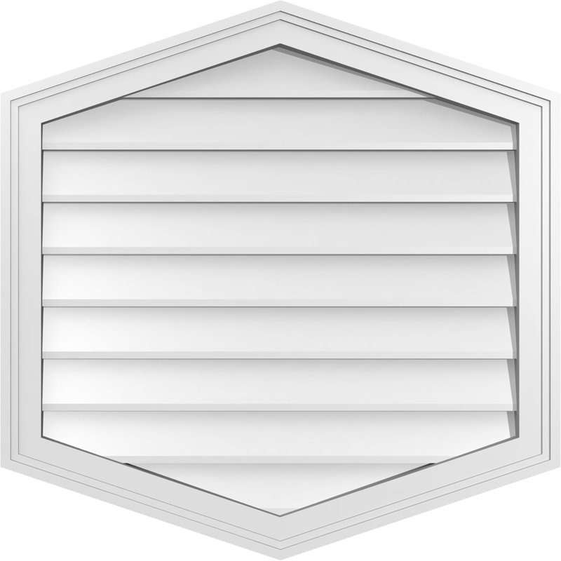 Ventilé vertical à pignon vertical 4/12 po, H 28 po x l 28 po x P 1,5 po
