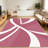 Pink Abstract Curved carpet-easy to clean, machine-washable, soft and comfortable; suitable for door mats, kitchens, living rooms, bedrooms, corridors, and laundry areas. Easy to clean, durable carpet for home decoration.-130036975