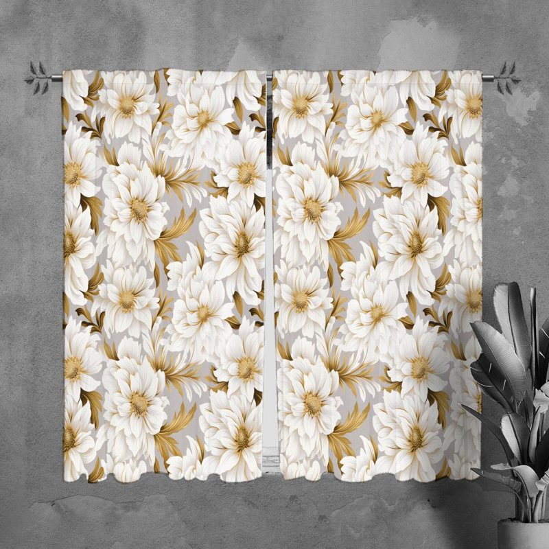 Rideaux à motif floral - 6147, L 40 po x L 82 po