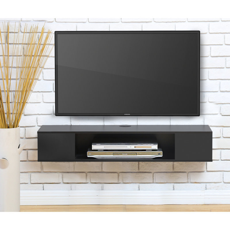 Meuble télé flottant pour téléviseur de 55 po ou moins Daylesford, Noir / gris