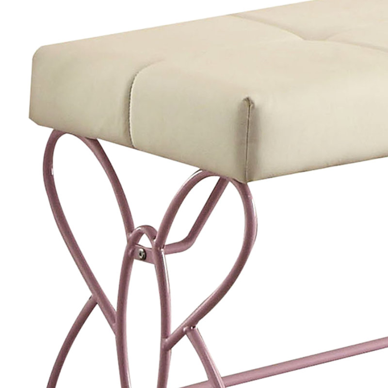 Banc capitonné avec motif papillon et revêtement en similicuir, option de siège polyvalente et élégante.