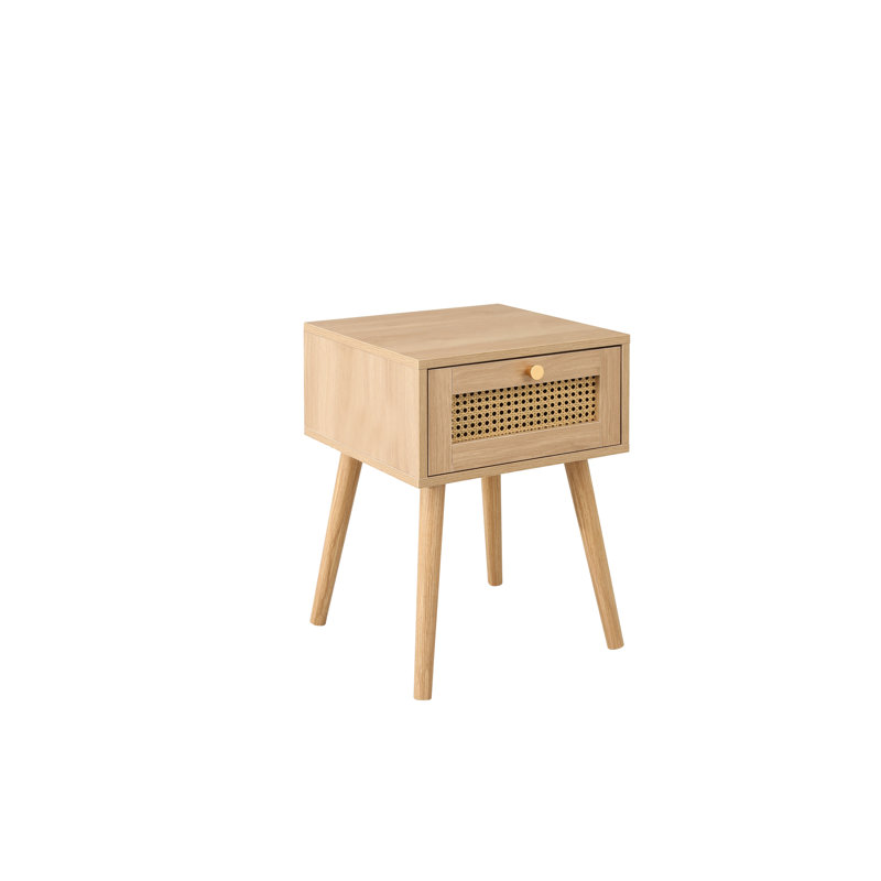 Noemi 38cm W MFC Bedside Table, Oak