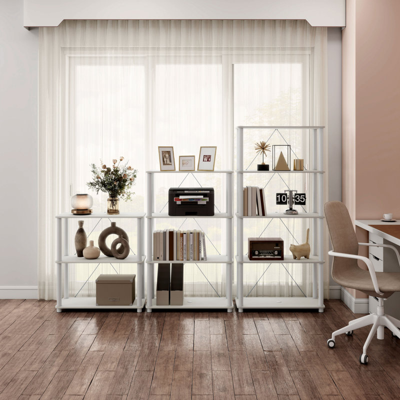 Étagère de rangement Terzenbach, (4 tablettes) H 44,17 po x l 27,55 po x P 12 po, Blanc