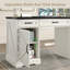 Bureau d'ordinateur de ferme de 57 po avec prise et 5 tiroirs Deanjelo, grande armoire de rangement pour bureau personnel, blanc cassé / noir-1722019189