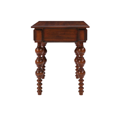 Solid Wood End Table With Drawer Easy Assembly Vintage Narrow Sofa Side Table For Living Room Walnut