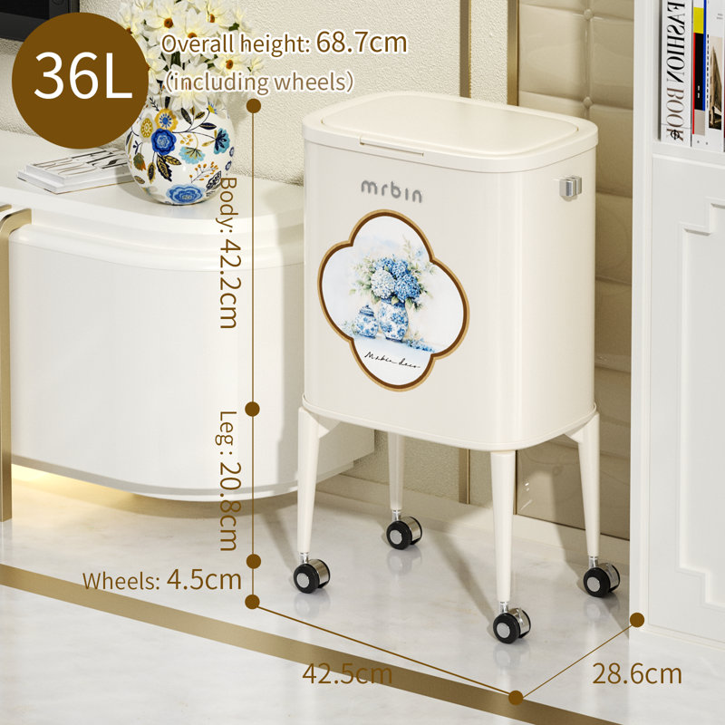 Poubelle avec pieds, porcelaine