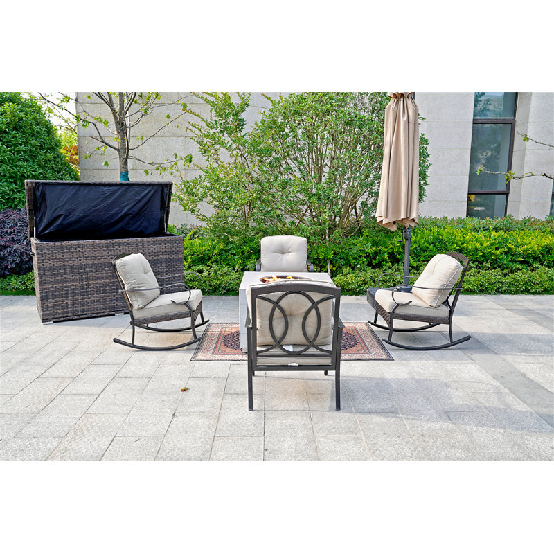 Dannion 4 - Person Patio Conversation Sets with Cushions