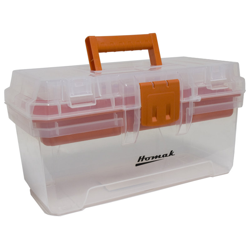 Boîte à outils transparente 15" en plastique