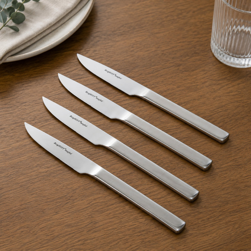 Ensemble de 4 couteaux à steak BergHOFF Essentials en acier inoxydable 18/10, Essence