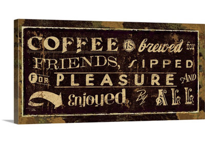 S iv-impression d’art textuel Coffee Quote