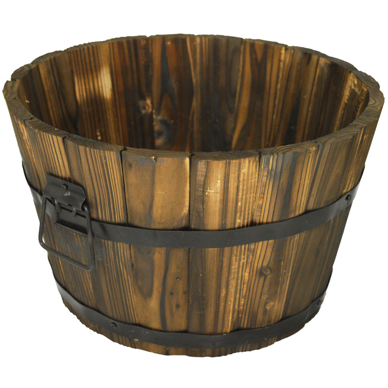 Monahan Wood Barrel Planter, 2