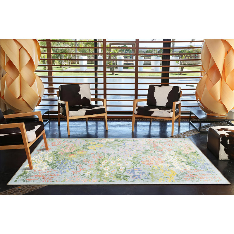 Tapis décoratif moderne à motif floral multicolore à motif floral, Tapis de couloir 2 pi 8 po x 9 pi 11 po