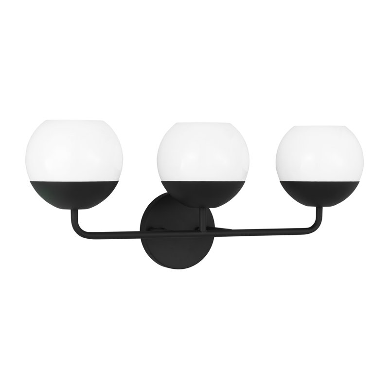 Éclairage pour salle de bain à intensité variable 3 lumières Avoca, Noir minuit