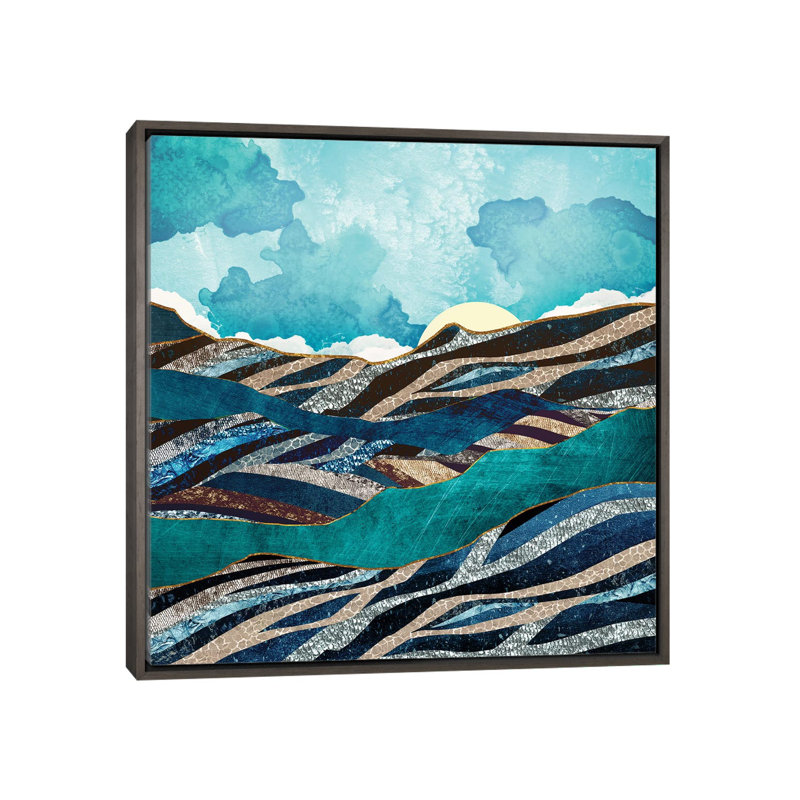 New Day - impression d'art graphique, 26" H x 26" W x 1.5" D, Dark Rustic Wood Framed Canvas, Aucun mat